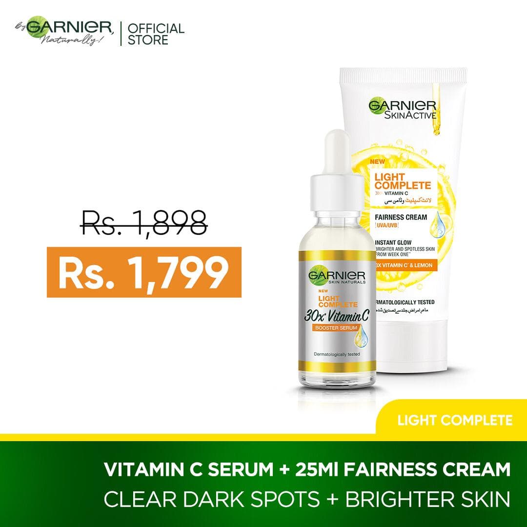 Garnier Vitamin C Serum + Garnier Fairness Cream 25 ml