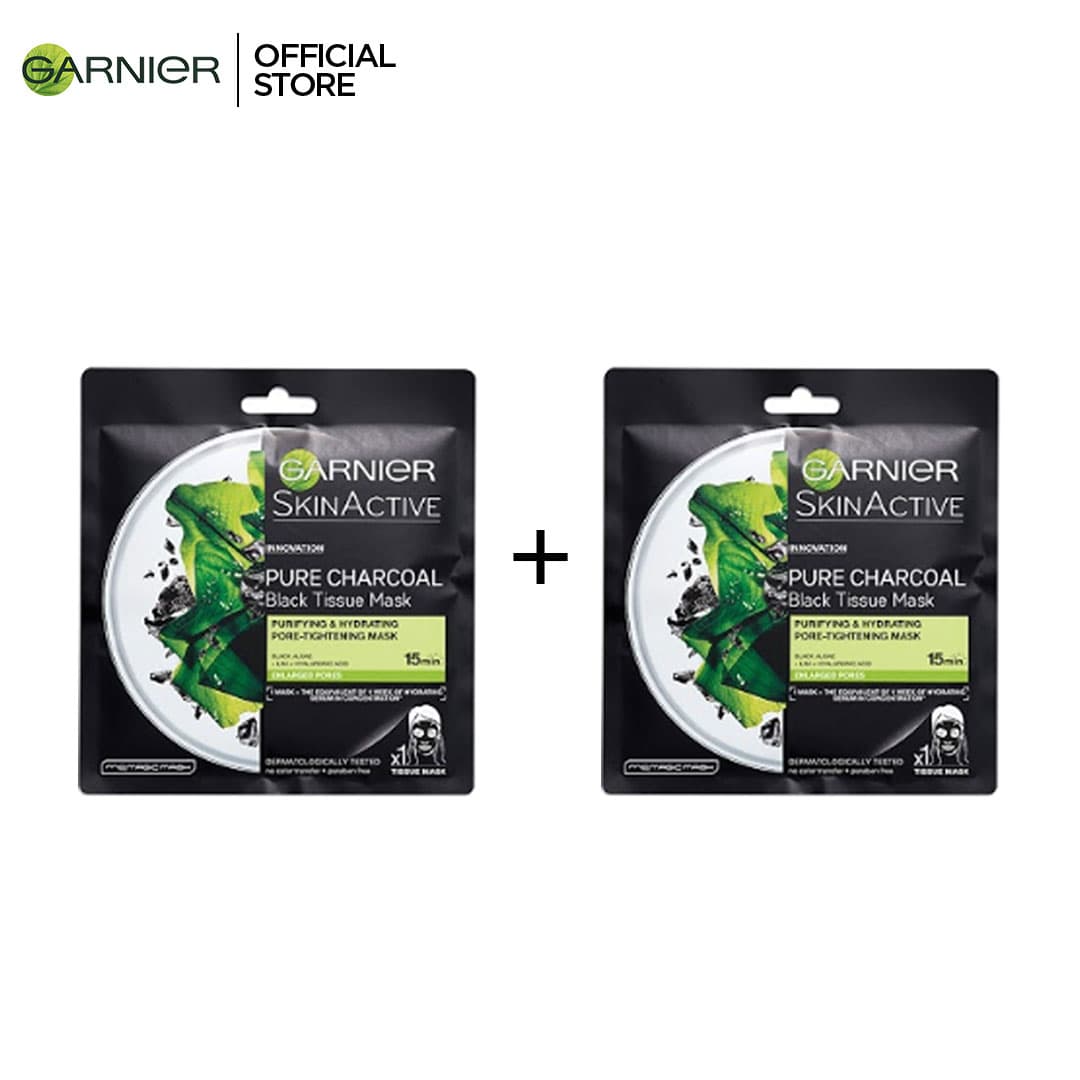 Garnier2 Charcoal Black Algae Masks 30% off. Hydrabomb Black Algae Mask + Hydrabomb Black Algae Mask