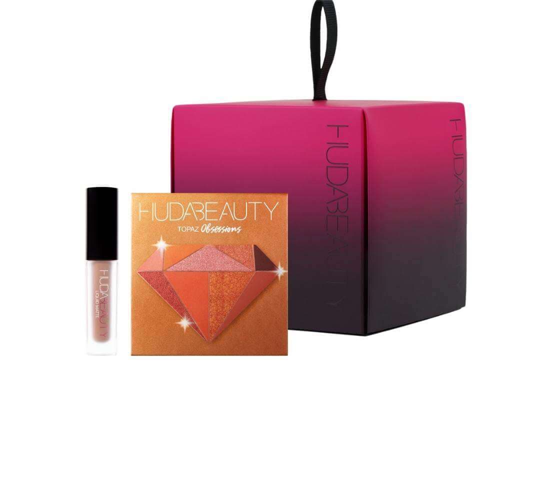 Huda Beauty Christmas Cracker Topaz + Liquid Matte Girlfriend