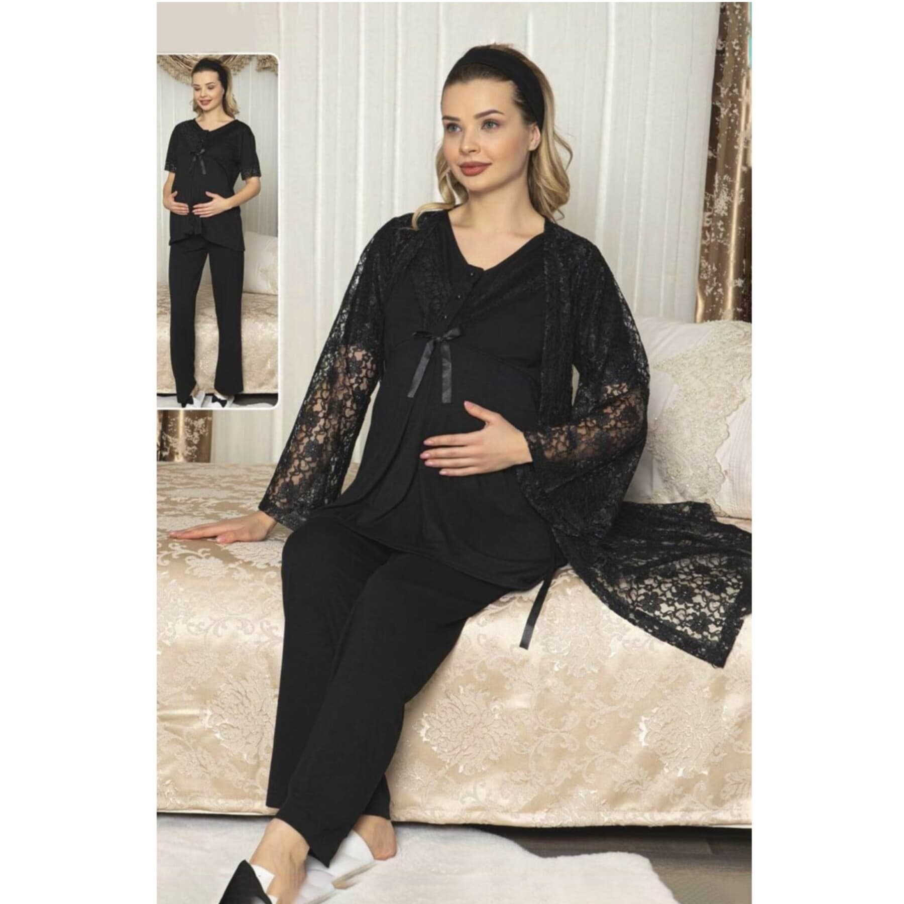 Jenika Collection Women's Maternity Pajamas 3 Pieces Set for Pregnant Women 47141
