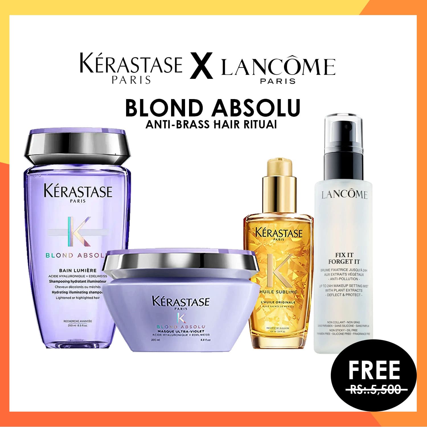 Kerastase Blonde Absolute X Lancome Fix it Setting Spray