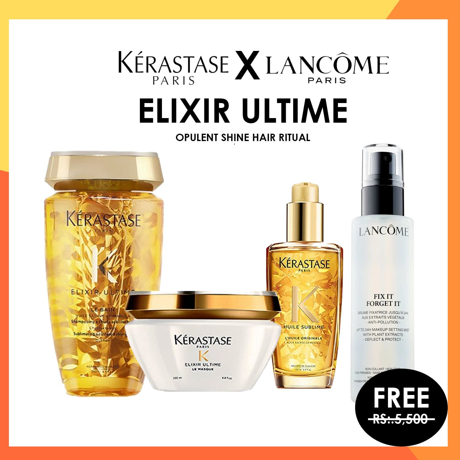 Kerastase Elixir Ultime X Lancome Fix it Setting Spray
