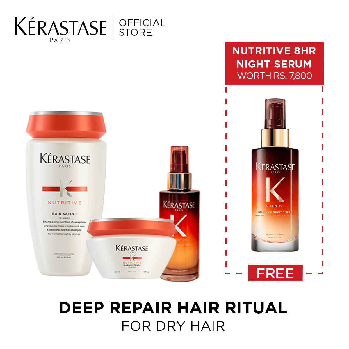 Kerastase Nutritive With Free Nutritive 8Hr Night Serum