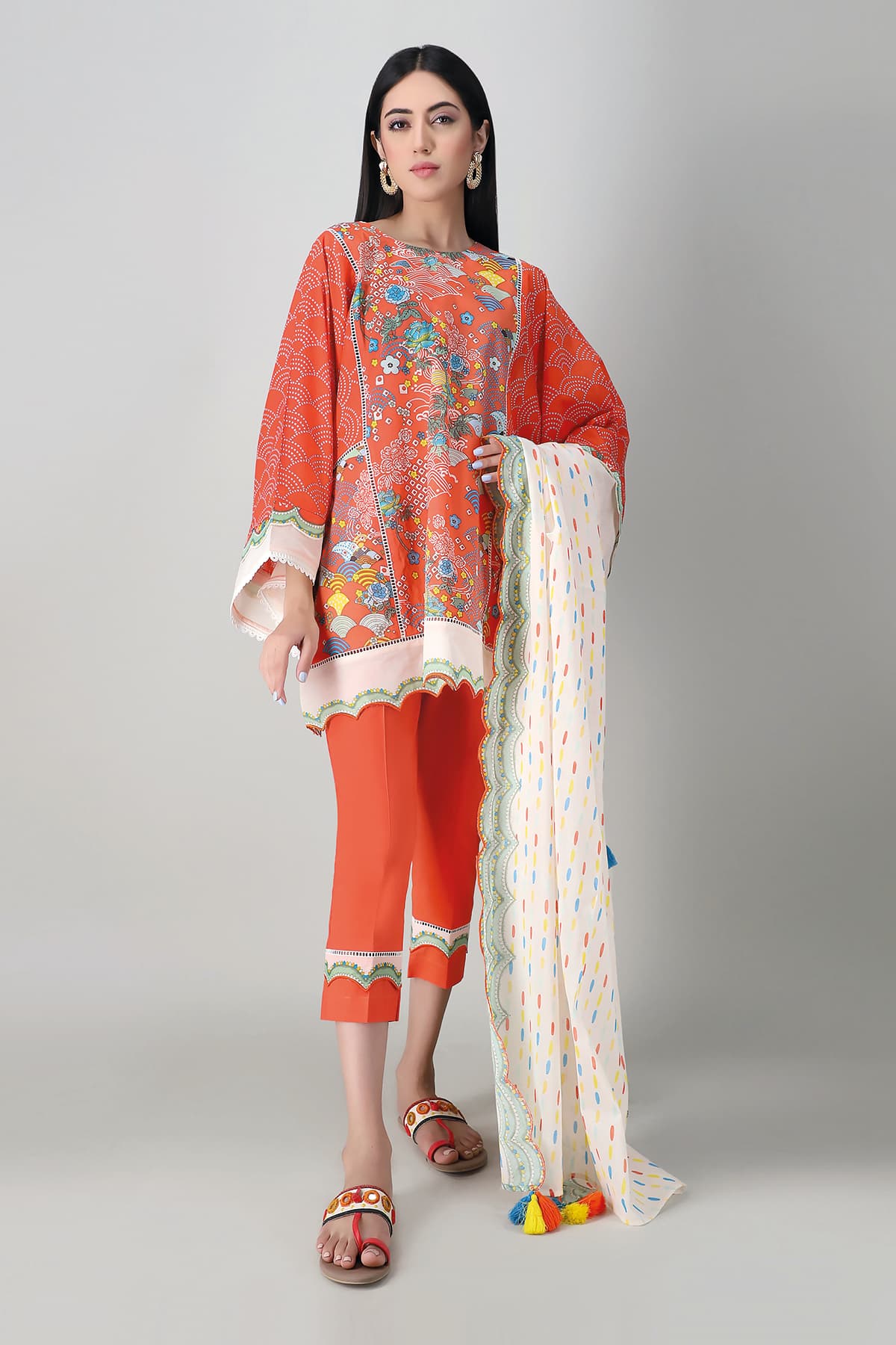 Khaadi A21109K-Orange Shirt Only