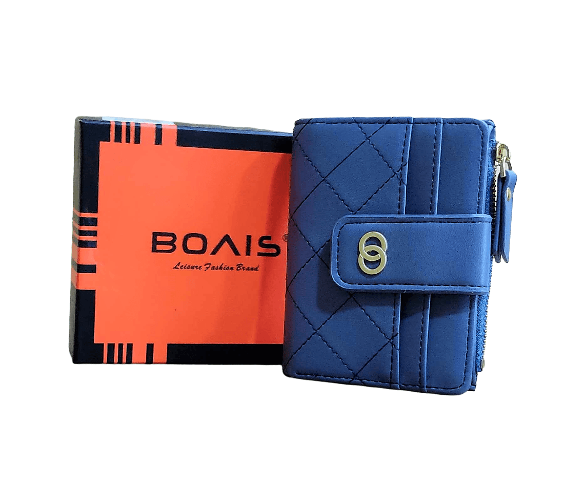 Ladies Leather Small Wallet- Blue