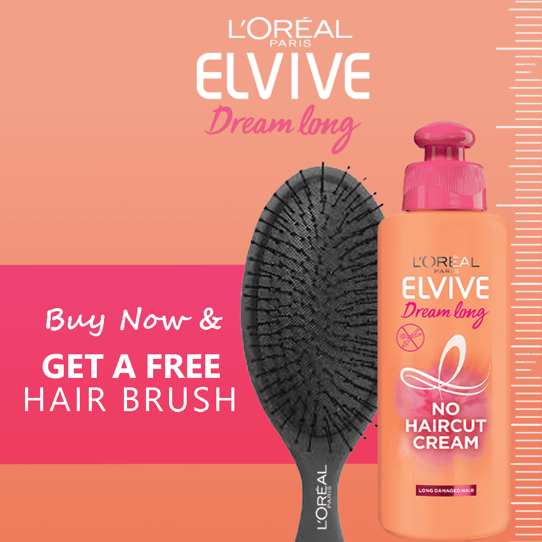 Loreal Paris Dream Long No Hair Cut Cream 200 ML - With FREE Hair Brush