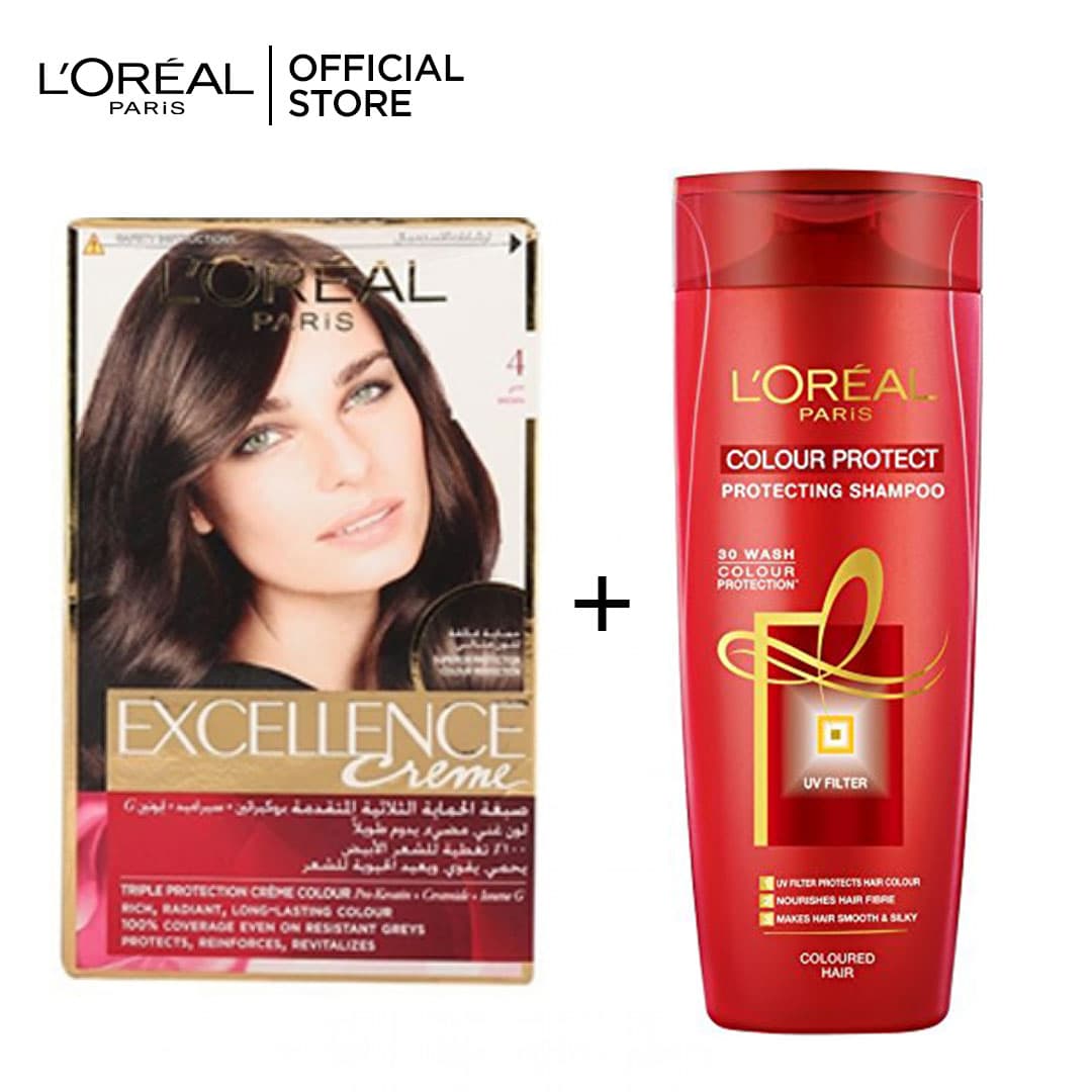 Loreal Paris Excellence Creme 3 Brown + Color Protect Shampoo 175ml