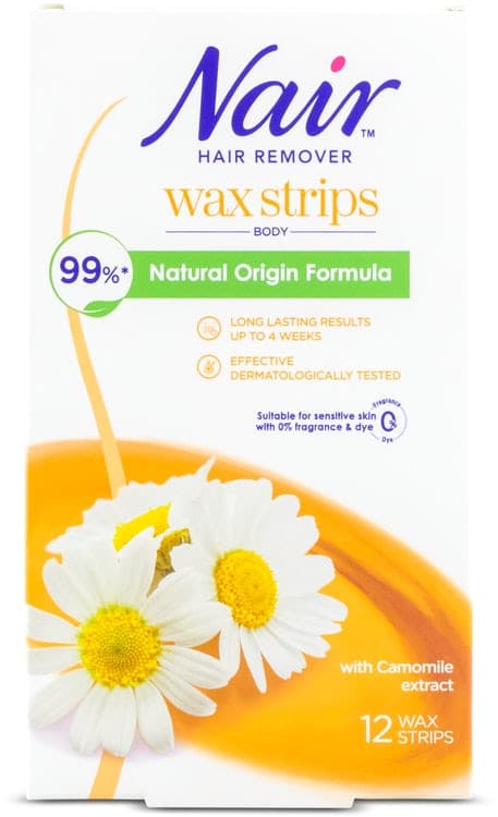 Nair Hair Remover Wax Strips Body with Camomile extract 12 Wax Strips
