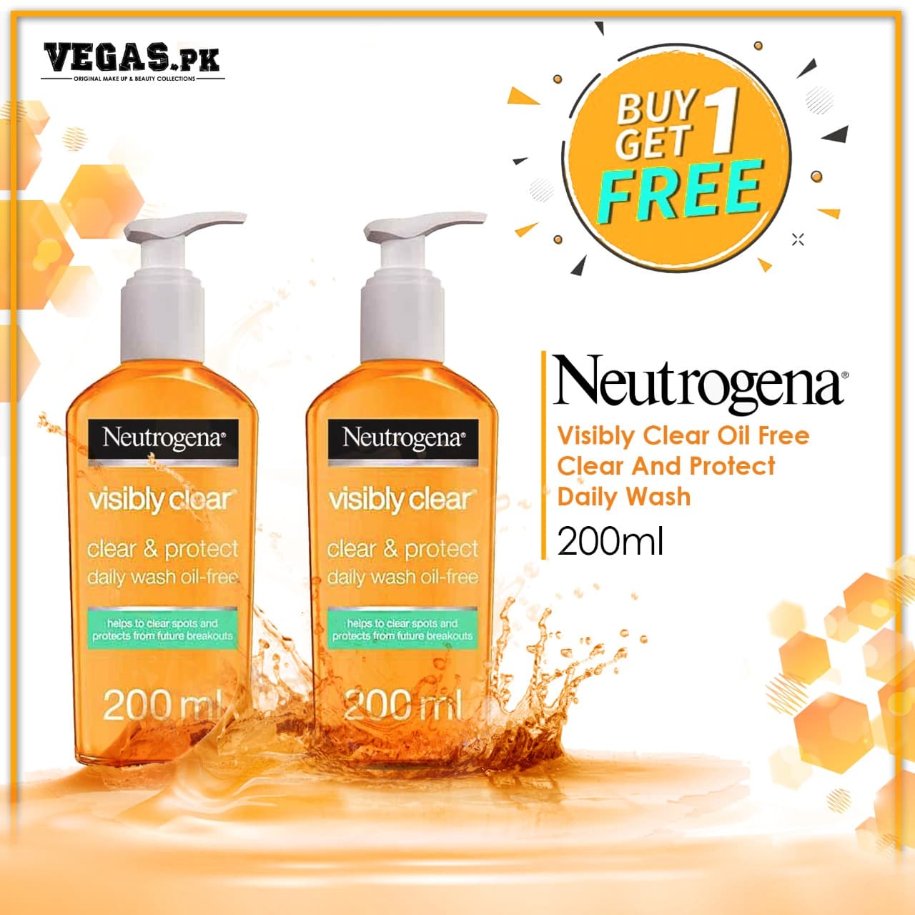 Neutrogena Visibly Clear Oil Free Clear And Protect Daily Wash Buy 1 Get 1 Free