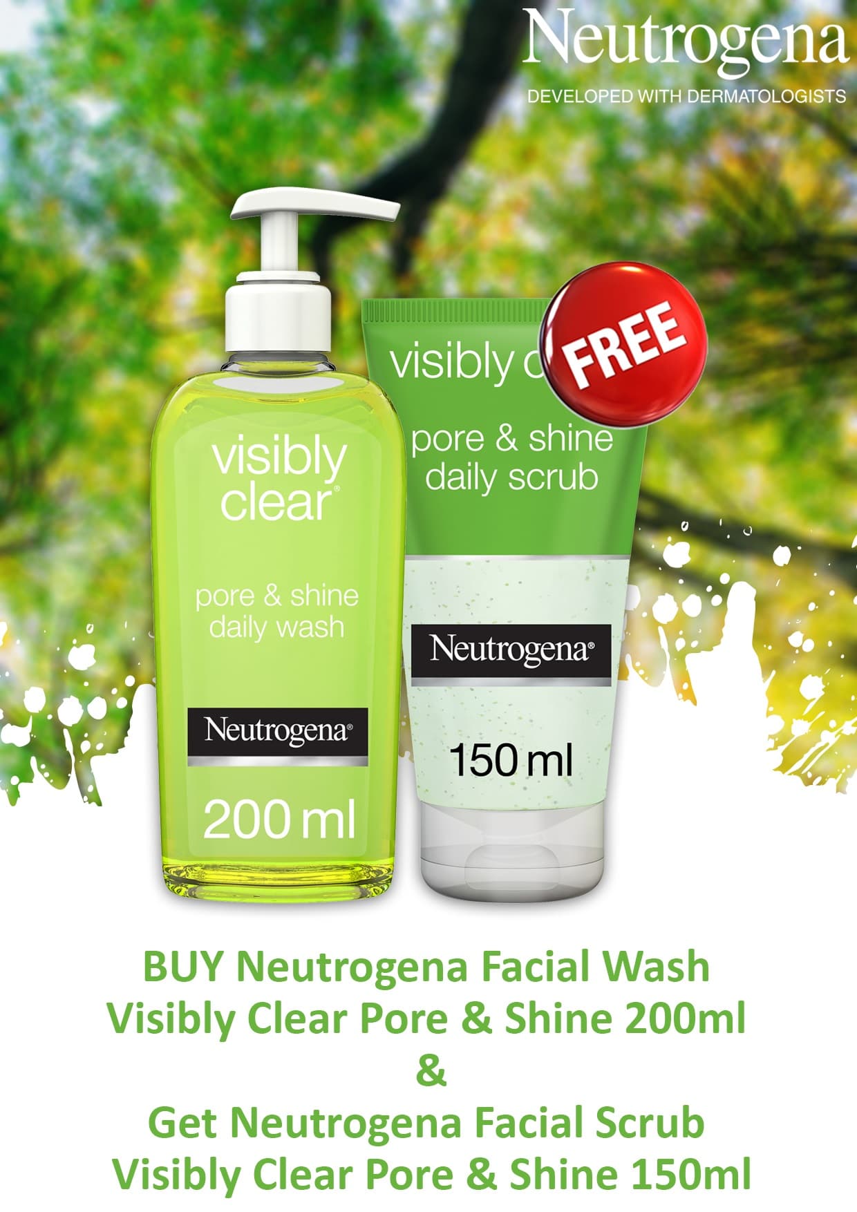 Buy Neutrogena Visibly Clear Pore And Shine Daily Wash Get Visibly Clear Pore & Shine Daily Scrub Free