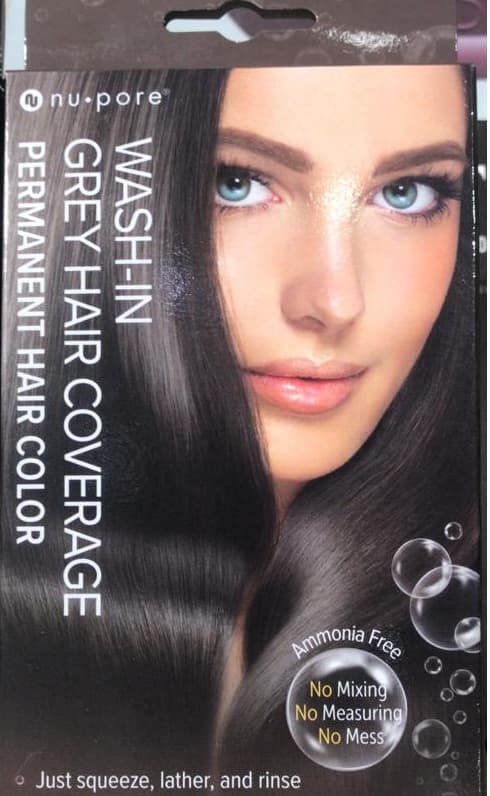 Nu-Pore Wash in Grey Hair Coverage Permanent Hair Color Dark Brown