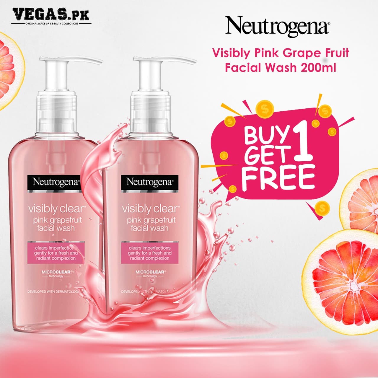 Pink Grapefruit Facial Wash Buy 1 Get 1 Free