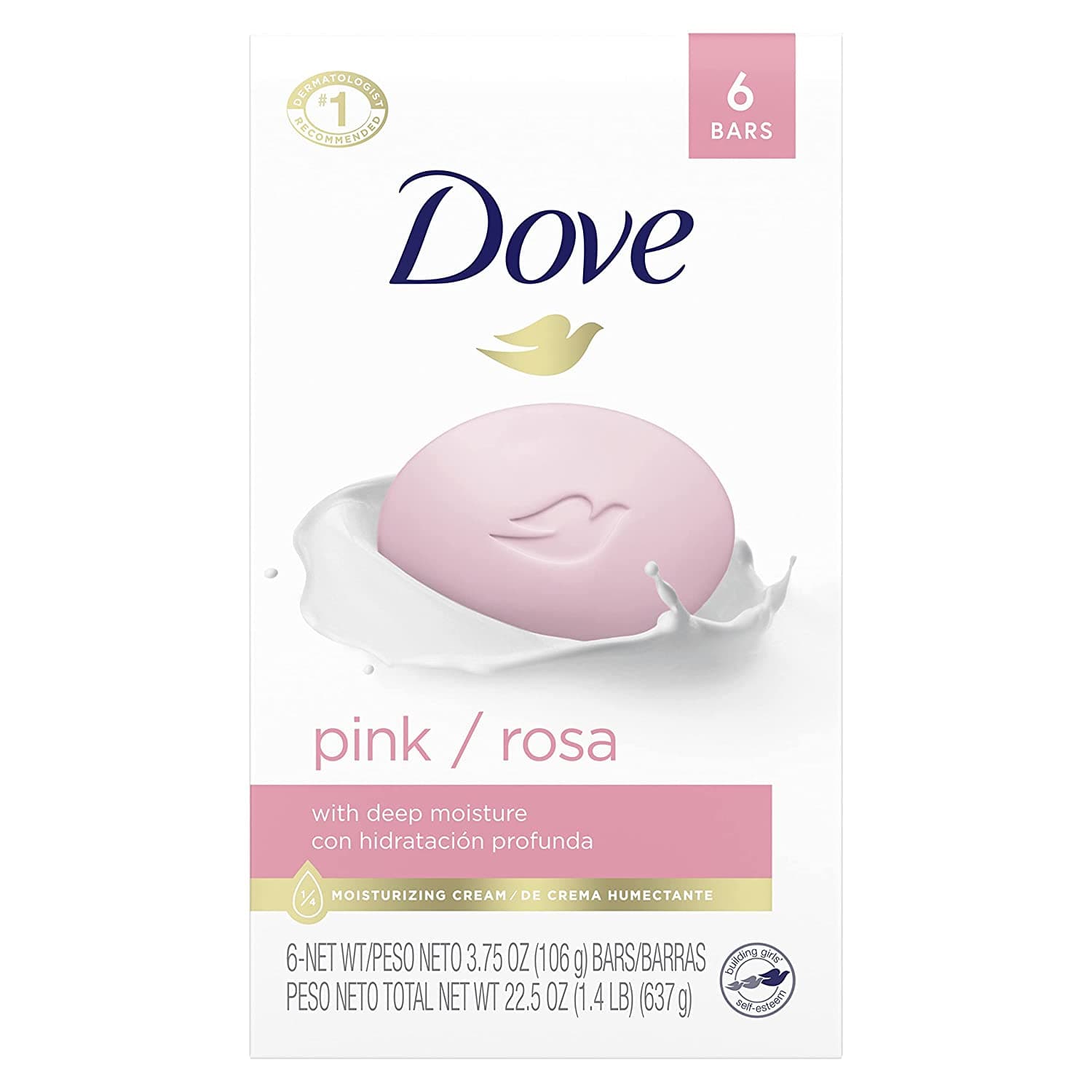 Dove Pink / Rosa Beauty Cream Bar (Pack of 6)