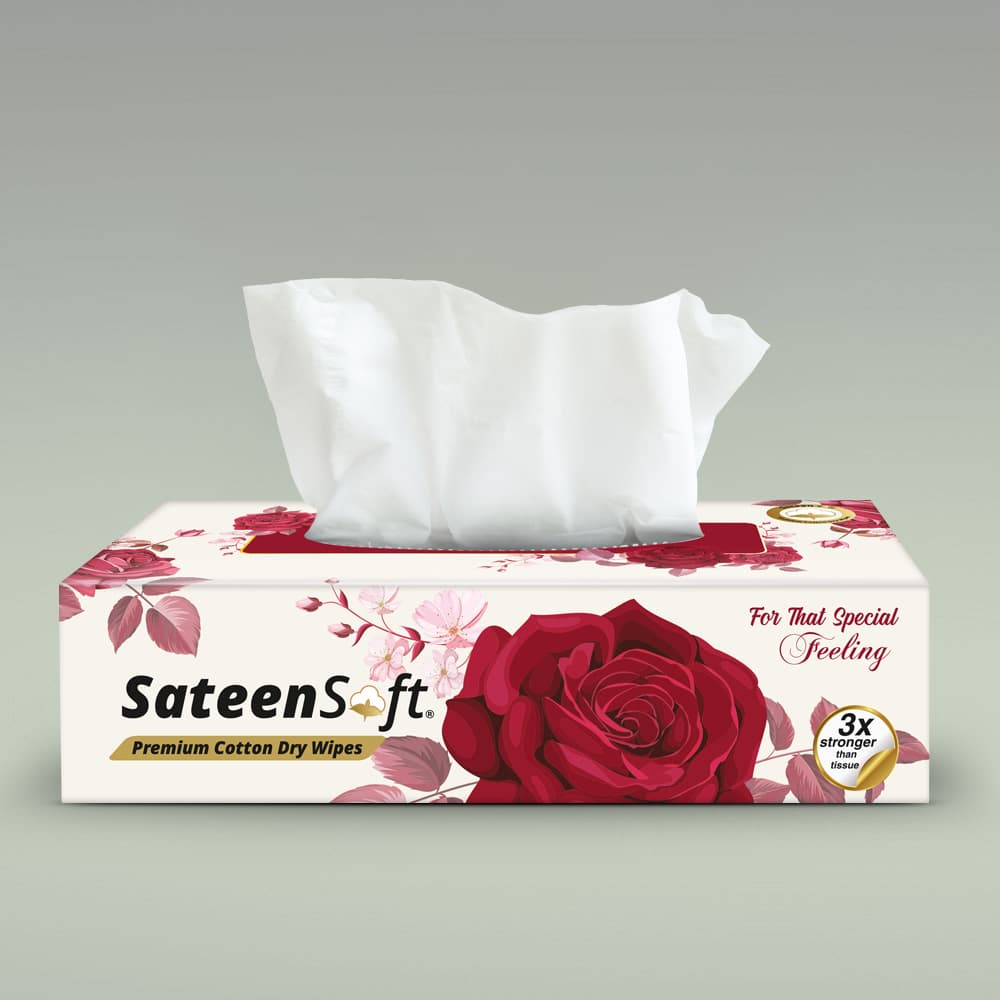 SateenSoft Premium Cotton Dry Wipes Perfumed - TESTER
