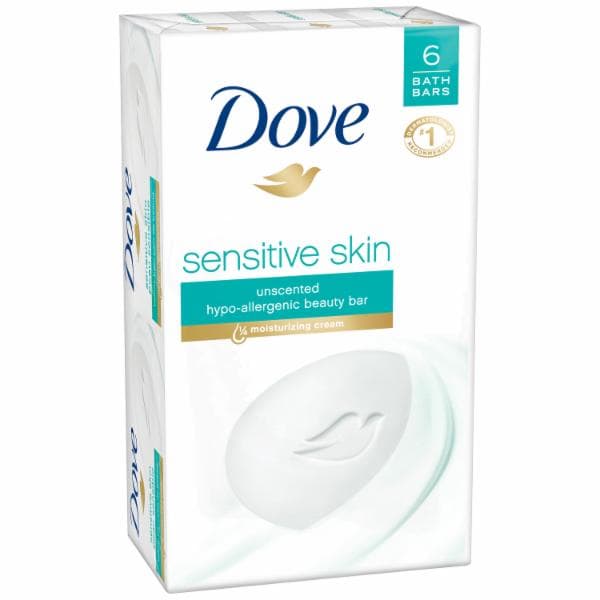 Dove Sensitive Skin Fragrance Free Bar (Pack of 6)