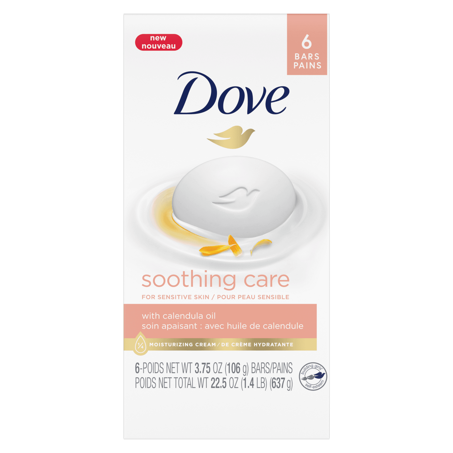 Dove Soothing Care Beauty Bar for Sensitive Skin (Pack of 6)