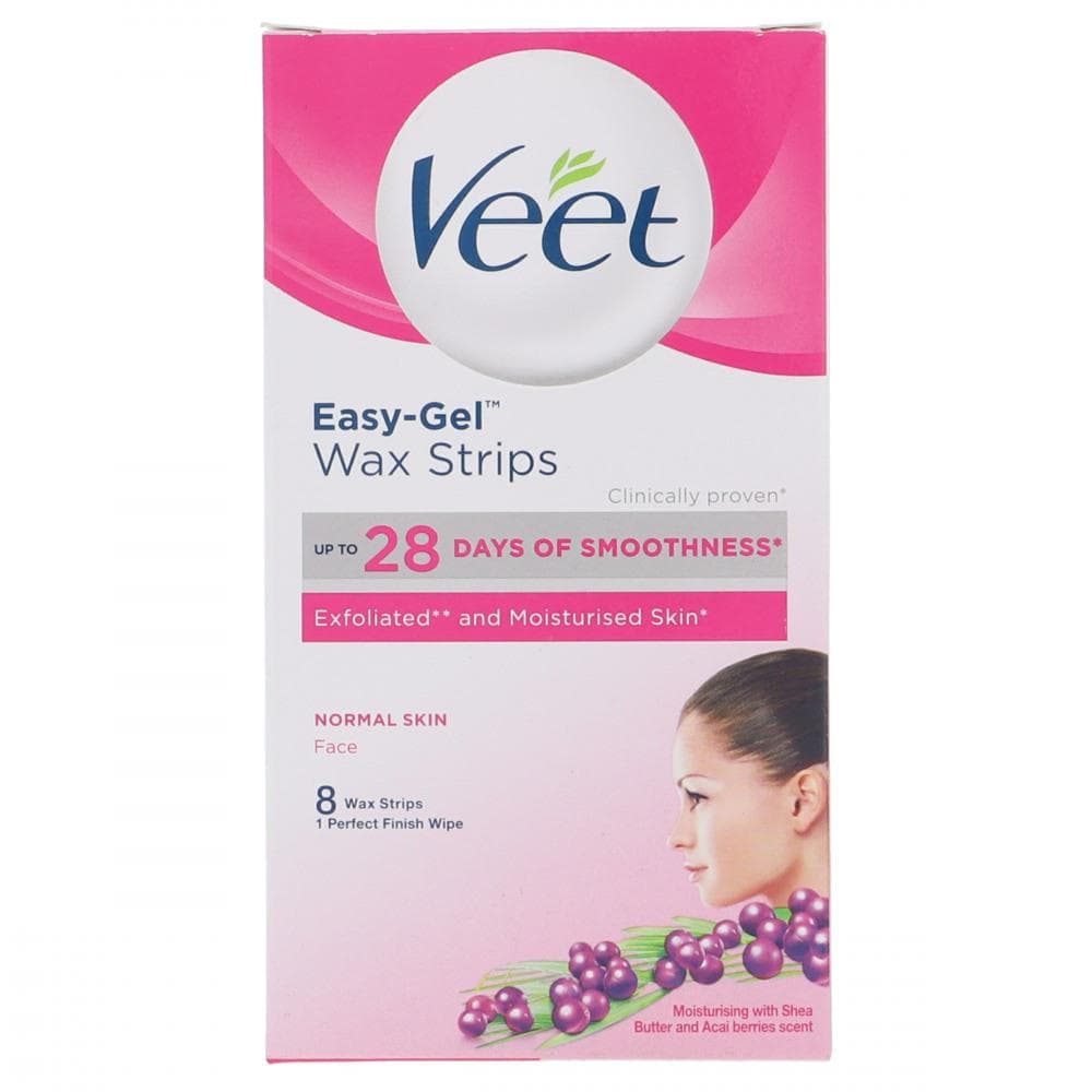 VEET EASY GEL WAX STRIPS NORMAL SKIN 8 WAX STRIPS