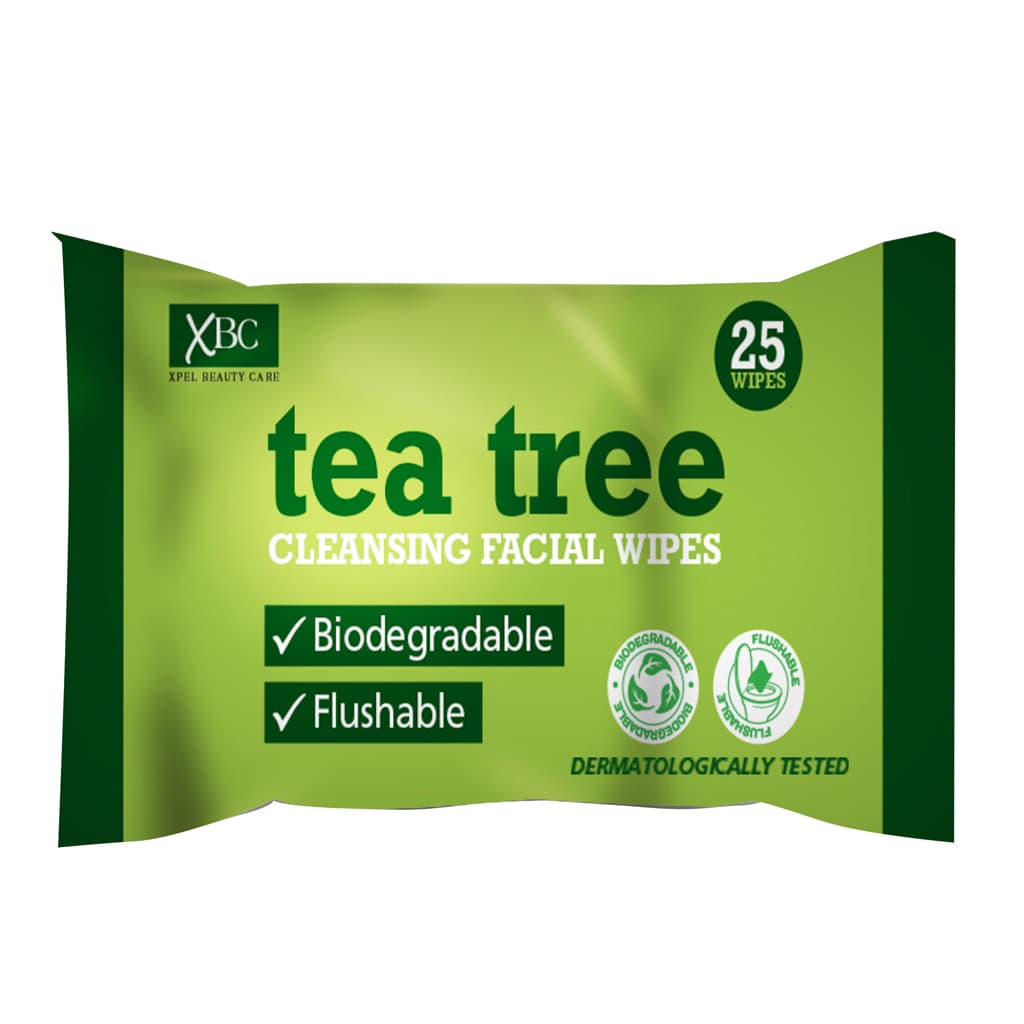 Xpel Tea Tree Facial Cleansing Wipes 25 Pieces